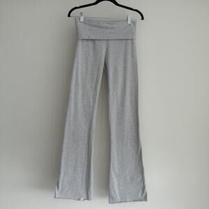 SKIMS Fold Over Pants Womens Small Gray Heather Jersey Flare Wide Leg Lounge